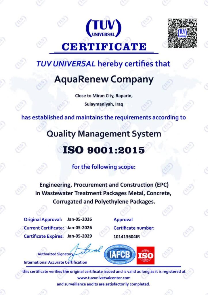 aquarenew Certificate